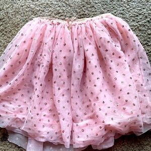 Soft pink skirt with sparkly pink polkadots